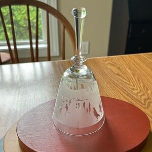 Vintage Glass Bell Fenton Art Winter Scene 1978